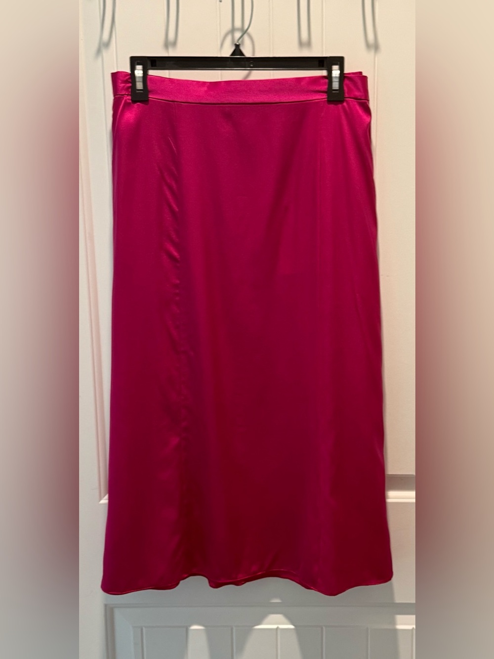 Gabriella Rossetti Fuchsia Satin Bias Midi Skirt